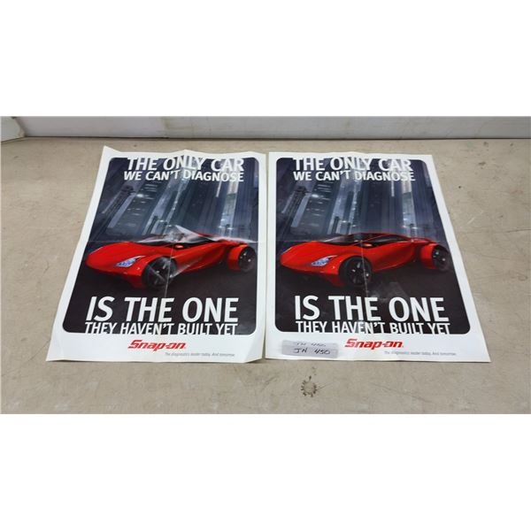 Snap-On Promotional Posters Featuring Futuristic Red Car, Set of Two, 22 x 17"