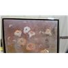 Image 2 : Framed Abstract Floral Painting on Canvas with Gold Floating Frame 34 x 34"