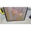 Image 3 : Framed Abstract Floral Painting on Canvas with Gold Floating Frame 34 x 34"