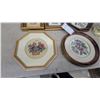 Image 3 : Framed Floral Needlepoint Artwork Collection with Brass Electric Table Lamp