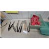 Image 1 : Stainless Steel Barbecue Tongs, Slotted Spatulas, and Etchef Glassware Lot
