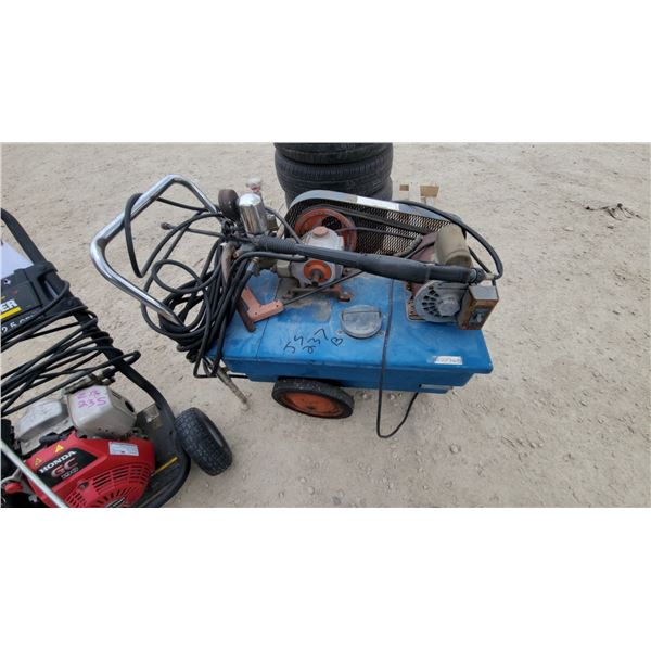 Hot Water Pressure Washer with Engine and Heating Coil on Wheeled Chassis Not Tested