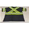 Image 7 : High-Visibility Safety Apparel Lot: Orange Mesh Vest, 4 Yellow and Black T-Shirts, Sz L?