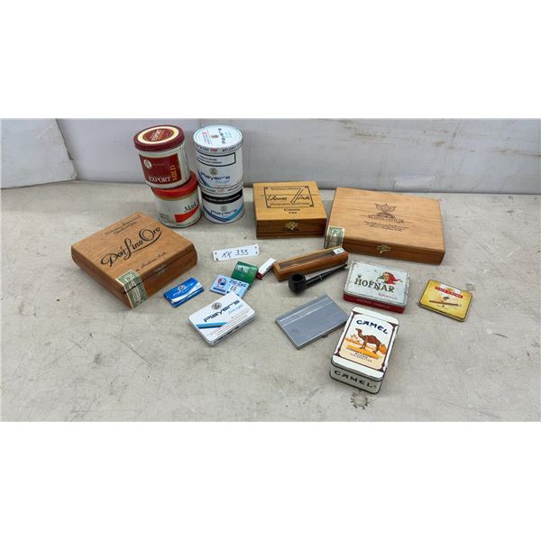 Vintage Tobacco Tins, Wooden Cigar Boxes, Smoking Pipe, Rolling Papers, and More