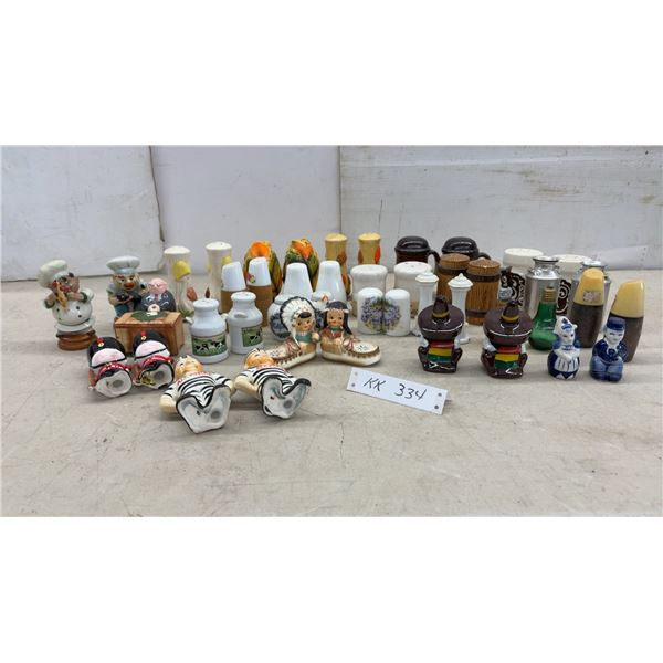Assorted Vintage Ceramic Novelty Salt and Pepper Shakers and More