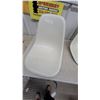 Image 2 : Two White Molded Plastic Shell Seats with Mounting Holes No Legs