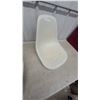 Image 3 : Two White Molded Plastic Shell Seats with Mounting Holes No Legs