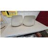 Image 4 : Two White Molded Plastic Shell Seats with Mounting Holes No Legs