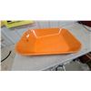 Image 1 : Orange Steel Wheelbarrow Tray, 3 Cubic Foot Capacity