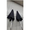 Image 2 : Two Black Patio Umbrellas with Polished Metal Poles ×2 New