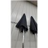 Image 3 : Two Black Patio Umbrellas with Polished Metal Poles ×2 New