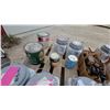 Image 4 : Assorted Paint Cans Including Dutch Boy Dirt Fighter, Elmer's Contractor Safe, and Furniture Legs