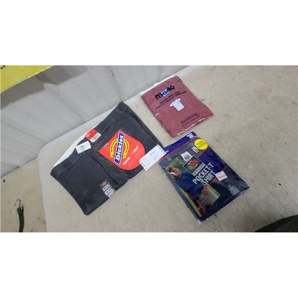Dickies Shape-Set Release Work Pants 40 x 30, Fruit of the Loom Pocket T-Shirts, and More 2xl