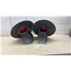 Image 1 : Pair of Vintage MIC Hayes Railroad Dwarf Signals with Red Fresnel Lenses