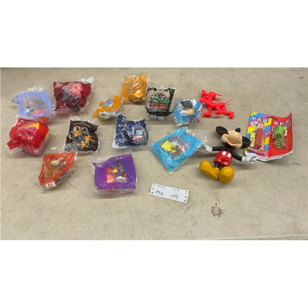McDonald's Happy Meal Toys, Mickey Mouse Figure, PEZ Dispensers, and More