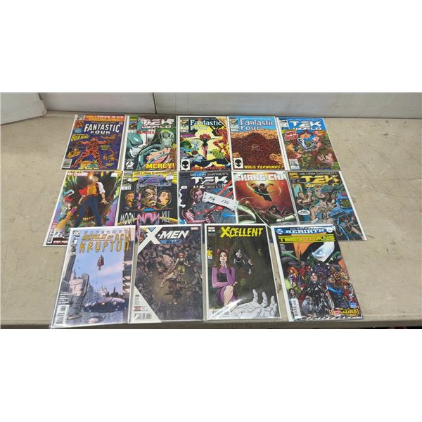 Fantastic Four, William Shatner's Tek World, X-Men Blue, Teen Titans Comic Books, Bagged & Boarded