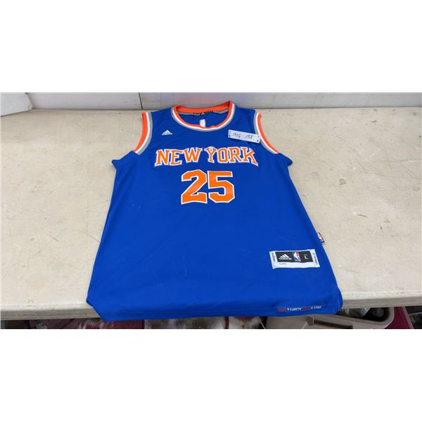 Adidas New York Knicks Derrick Rose #25 Swingman NBA Basketball Jersey, Size Large