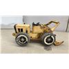 Image 2 : Vintage Rusty Tonka Pressed Steel Front-End Loader and Cabela Leather-Wrapped Hip Flask