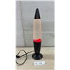 Image 1 : Red and Clear Lava Lamp with Black Base, Kai Han Co. KL-207 Lover Lamp, 19" H, Works