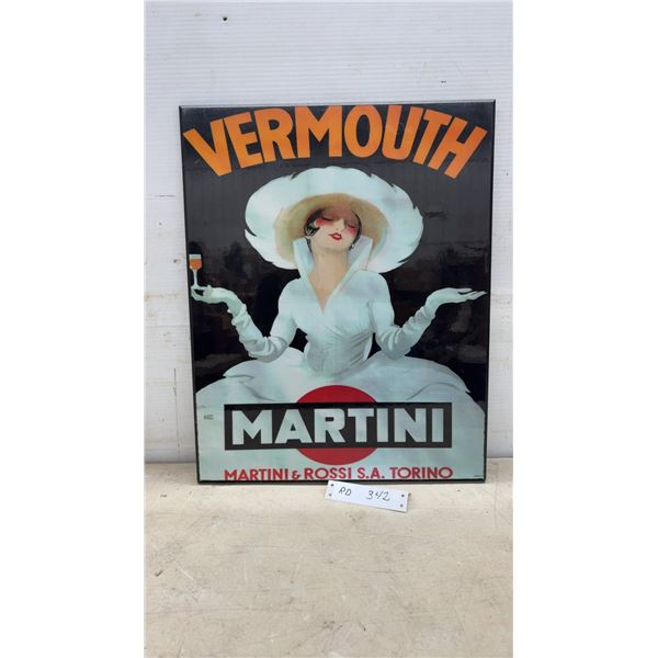 Martini & Rossi Vermouth Vintage Advertisement Reproduction Wall Plaque, 20 x 16"