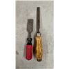 Image 4 : Vintage 7 Wood Chisels, Awl, Sharpening Stone & Rolcut Secateurs