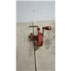 Image 3 : Vintage Bench Clamp Hand Crank Grinding Ston, 6 Wood Chisels, Awl, Tape Line, Cutters and More