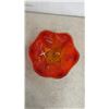 Image 3 : Vintage Viking or L.E.SMith Glass Pedestal Compote Bowl in the "Amberina" Color Featuring a 6 Petal