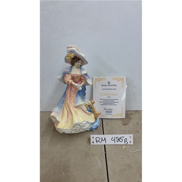 Royal Doulton Lady Doulton 1996 Katherine Collector No. HN3708 Bone China Figure -9.5" Tall