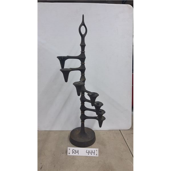 Antique Dansky Denmark Cast Iron Danish Adjustable Spiral Staircase Candelbra