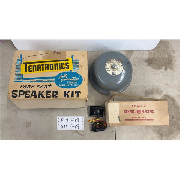 Vintage Car/Truck Rear Speaker, Speak Switch NOS & Edward's Fire Exit Belk, GE Bulb