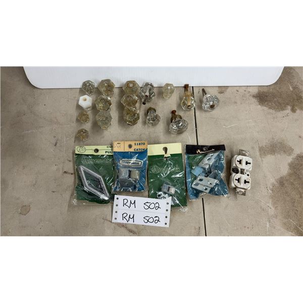 16 Antique Glass Crystal Cabinet Knobs & 4 Packs America Hardware NOS