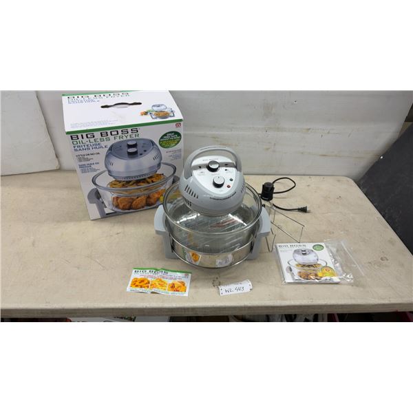 Big Boss Oil-Less Fryer Convection Oven Model 8608 with Accessories and Manual