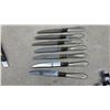 Image 2 : Clear Handle Flatware Set with Ornate Metal Ferrules, Knives, Forks, Spoons, and More, 42 Pieces