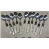 Image 3 : Clear Handle Flatware Set with Ornate Metal Ferrules, Knives, Forks, Spoons, and More, 42 Pieces
