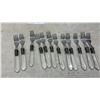 Image 5 : Clear Handle Flatware Set with Ornate Metal Ferrules, Knives, Forks, Spoons, and More, 42 Pieces