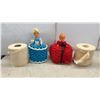 Image 3 : Looney Tunes Padded Childs Toilet Training Seat, Vintage Crocheted Doll Toilet Paper Roll Covers