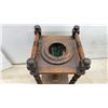 Image 3 : Antique Wooden Smoking Stand with Turned Legs, Copper Ash Receptacle, and Drawer, 26 x 11 x 11"