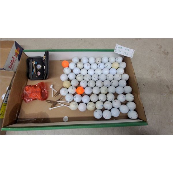 Assorted Golf Balls, Divot Repair Tools, Tees, and Accessory Pouch