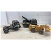 Image 1 : Tonka Steel Semi-Truck Cab, Tow Truck, and Case Steel W30 Wheel Loader Toy Vehicles