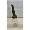 Image 5 : Vintage Brass Blowtorch with Wooden Handle and Glass Oil Bottle with Spout