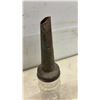 Image 6 : Vintage Brass Blowtorch with Wooden Handle and Glass Oil Bottle with Spout