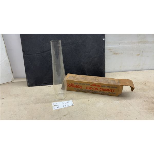 Aladdin Lox-On Glass Chimney for Mantle Lamps Models 12, a, B, C, and 21C with Original Box