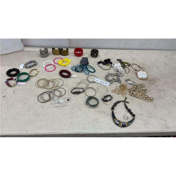 Assorted Fashion Jewelry: Cuff Bracelets, Bangles, Necklaces, and More