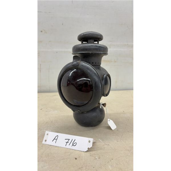 Vintage Model Kerosene Signal Lamp with Red Lens