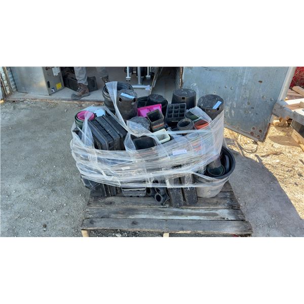 Pallet Lot Assorted Plastic Nursery Pots, Seedling Trays, and Plant Containers