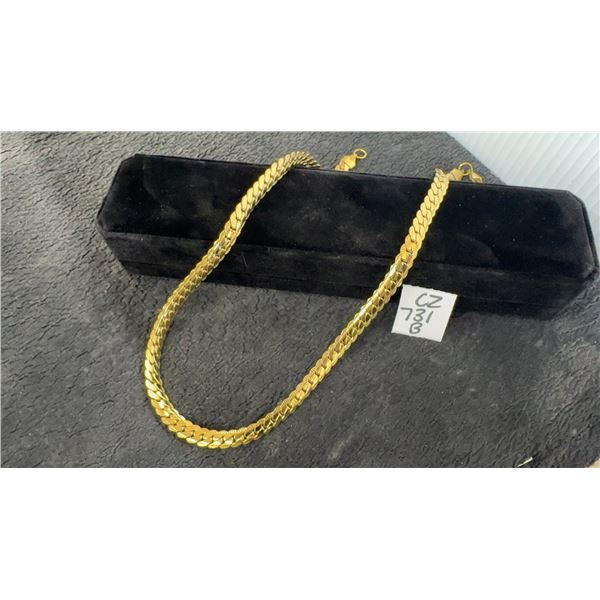 14K Gold-Plated 8.0mm Serpentine Necklace, 20" Long
