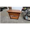 Image 1 : Wooden End Table with Single Drawer and Lower Shelf, Silver-Toned Pull Handle 30 x 31 x 19.6"