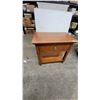 Image 3 : Wooden End Table with Single Drawer and Lower Shelf, Silver-Toned Pull Handle 30 x 31 x 19.6"