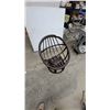Image 4 : Dark Brown Rattan-Style Swivel Papasan Chair with Tan Tufted Cushion