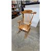 Image 1 : Wooden Spindle Back Rocking Chair with Carved Scroll Design